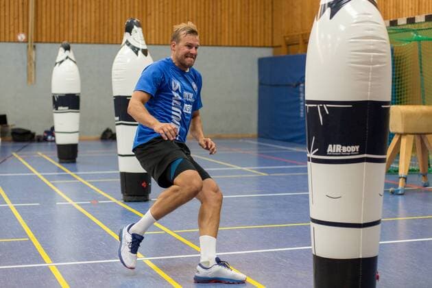 Max Darj 5 Bergischer HC in performance test performance diagnostics Bergischer HC Day 2 handball DKB handball Bundesliga 17 07 18 Solingen NRW Germany sports hall Heiligenstock Copyright: xdnet_cdnx