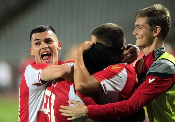 17.07.2018 Belgrade(Serbia) FK Crvena Zvezda(FC Red Star)-FC Spartaks Jurmala first leg qualifiers champions league men s football Nemanja Radonjic(L)FK Crvena Zvezda(FC Red Star) : 