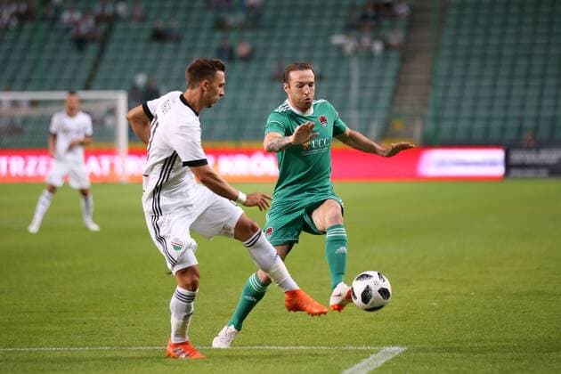 WARSZAWA 17.07.2018 REWANZOWY MECZ I RUNDA ELIMINACYJNA LIGA MISTRZOW SEZON 2018 19 --- UEFA CHAMPIONS LEAGUE SECOND LEG FIRST QUALIFYING ROUND MATCH IN WARSAW: LEGIA WARSZAWA - CORK CITY FC DOMINIK NAGY KARL SHEPPARD FOT. PIOTR KUCZA FOTOPYK NEWSPIX.PL --- Newspix.pl  180717PYK0003
