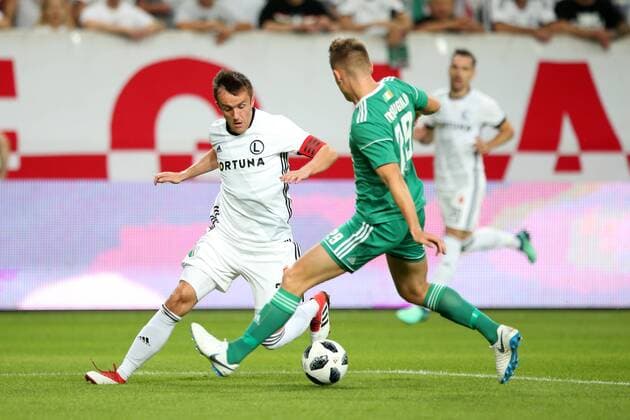 WARSZAWA 17.07.2018 REWANZOWY MECZ I RUNDA ELIMINACYJNA LIGA MISTRZOW SEZON 2018 19 --- UEFA CHAMPIONS LEAGUE SECOND LEG FIRST QUALIFYING ROUND MATCH IN WARSAW: LEGIA WARSZAWA - CORK CITY FC MIROSLAV RADOVIC SEAN MCLOUGHLIN FOT. PIOTR KUCZA FOTOPYK NEWSPIX.PL --- Newspix.pl  180717PYK0009