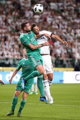 WARSZAWA 17.07.2018 REWANZOWY MECZ I RUNDA ELIMINACYJNA LIGA MISTRZOW SEZON 2018 19 --- UEFA CHAMPIONS LEAGUE SECOND LEG FIRST QUALIFYING ROUND MATCH IN WARSAW: LEGIA WARSZAWA - CORK CITY FC DAMIEN DELANEY MATEUSZ WIETESKA FOT. PIOTR KUCZA FOTOPYK NEWSPIX.PL --- Newspix.pl  180717PYK0022
