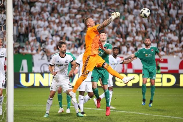 WARSZAWA 17.07.2018 REWANZOWY MECZ I RUNDA ELIMINACYJNA LIGA MISTRZOW SEZON 2018 19 --- UEFA CHAMPIONS LEAGUE SECOND LEG FIRST QUALIFYING ROUND MATCH IN WARSAW: LEGIA WARSZAWA - CORK CITY FC ARKADIUSZ MALARZ GARRY BUCKLEY FOT. PIOTR KUCZA FOTOPYK NEWSPIX.PL --- Newspix.pl  180717PYK0039