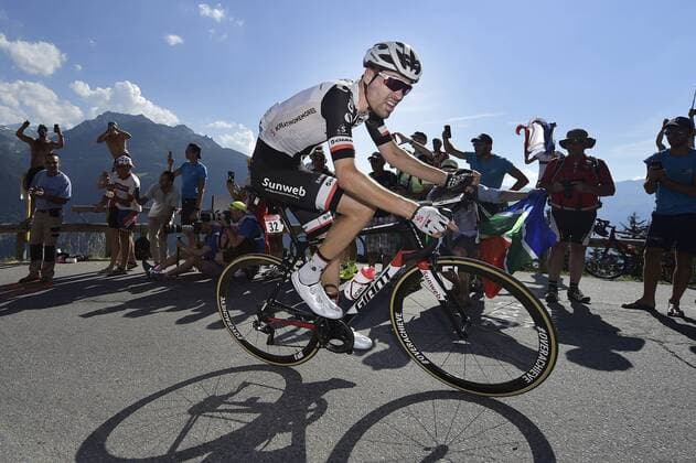 Dutch Tom Dumoulin of Team Sunweb pictured in action during the eleventh stage in the 105th edition of the Tour de France cycling race, 108.5 km from ALbertville to La Rosiere Espace San Bernardo, France, Wednesday 18 July 2018. This year s Tour de France takes place from July 7th to July 29th. YORICKxJANSENS  x05388551x