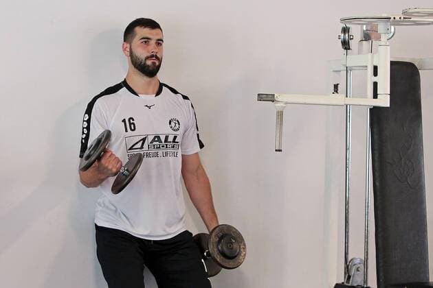 18 07 2018 xovx Handball HBL HSG Wetzlar Training camp in Kappl emspor Work in the gym Tibor Ivanisevic HSG Wetzlar Kappl