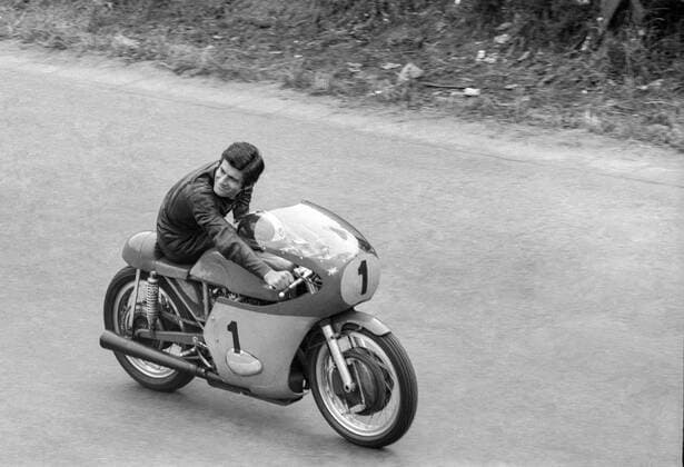 Motorcycle World Championship 11 Grand Prix of the GDR 19 07 1968 Sachsenring Hohenstein Ernstthal the Italian Giacomo Agostini on his MV Agusta RM001