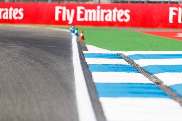View of the curbs in the first corner Grand Prix of Germany 2018 Motorsport Formula 1 19 07 2018 German Grand Prix 2018 Motorsport Formula 1 19 07 2018 Hockenheim Copyright: xEIBNER AlexanderxNeisx EP_ANS