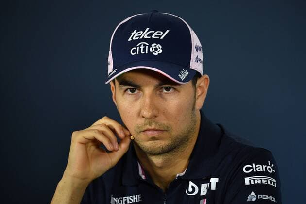 Sergio PEREZ MEX Sahara Force India F1 Team Action Single image single image Portrait Portrait Gesture Press Conference Formula 1 GP of GermanyGermany Hockenheimring Season 2018 on 19 07 2018