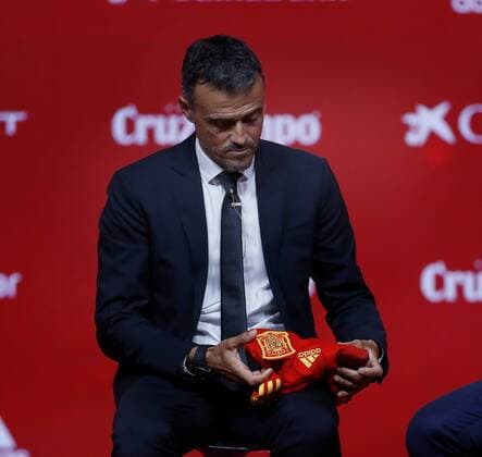 Presentación de Luis Enrique como nuevo entrenador de la selección espanola de fútbol..Presentation of Luis Enrique as new coach of Spanish national football team. 