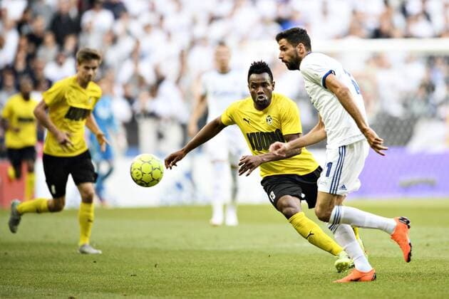Kenan Kodro (11) of FC Koebenhavn and Luis Carlos Murillo (13) of Kuopion Palloseura of Finland, during the UEFA Europa League first qualifying round, 2nd leg match at Parken Stadium in Copenhagen, Denmark. Thursday July 19. 2018.. , Copenhagen Denmark  Copyright: PhilipxDavali PhilipxDavalix COP101 spdk20180719-210600-L