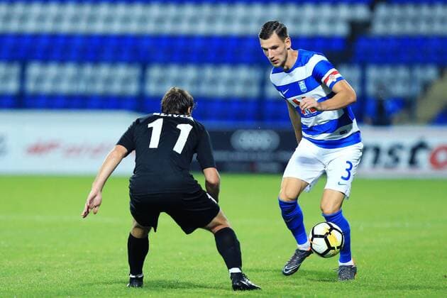 First qualification round for UEFA Europa League, Osijek - Petrocub 19.07.2018., stadium Gradski vrt, Osijek, Croatia - First qualification round for UEFA Europa League, 2nd leg, NK Osijek - CS Petrocub. Borna Barisic, Vladislav Slivca  DavorxJavorovic PIXSELL