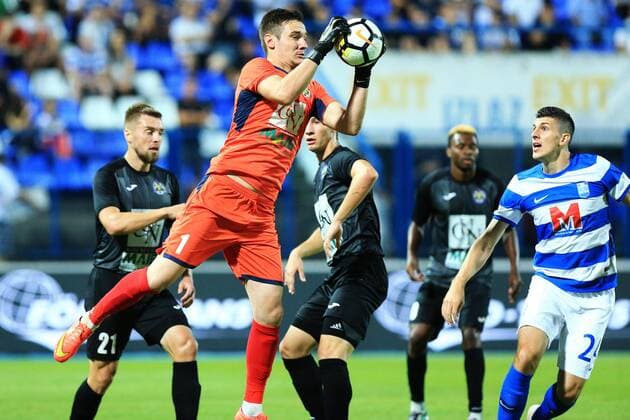 First qualification round for UEFA Europa League, Osijek - Petrocub 19.07.2018., stadium Gradski vrt, Osijek, Croatia - First qualification round for UEFA Europa League, 2nd leg, NK Osijek - CS Petrocub. Dumitru Celeadnic, Danijel Loncar  DavorxJavorovic PIXSELL