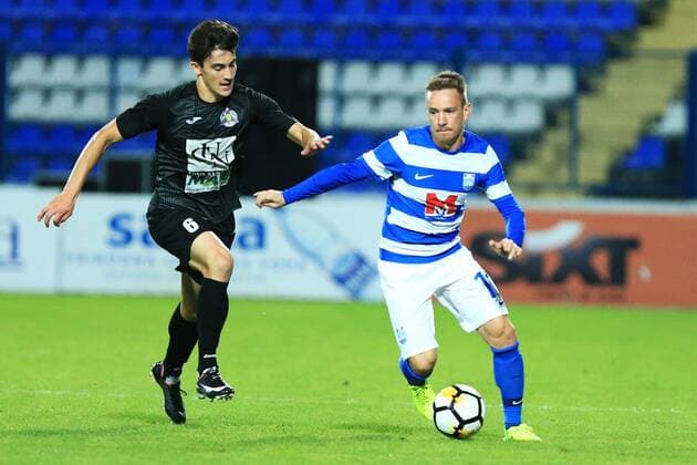 First qualification round for UEFA Europa League, Osijek - Petrocub 19.07.2018., stadium Gradski vrt, Osijek, Croatia - First qualification round for UEFA Europa League, 2nd leg, NK Osijek - CS Petrocub. Dan Taras, Dmytro Lyopa  DavorxJavorovic PIXSELL