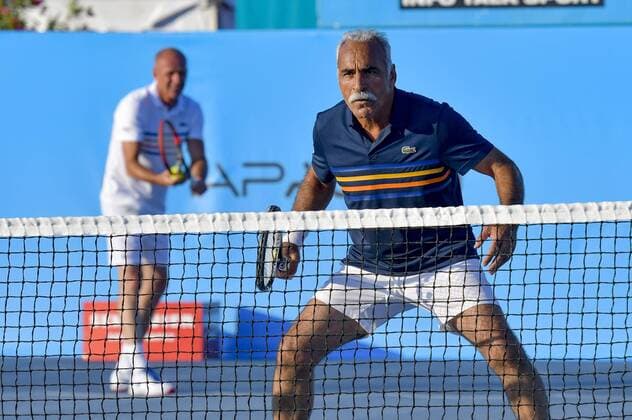 Mansour Bahrami - Guy Forget CELEBRITES : Classic Tennis Tour 2018 - Saint Tropez - 19 07 2018 NorbertScanella Panoramic 