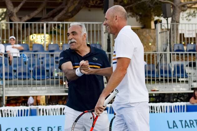 Mansour Bahrami - Guy Forget CELEBRITES : Classic Tennis Tour 2018 - Saint Tropez - 19 07 2018 NorbertScanella Panoramic 