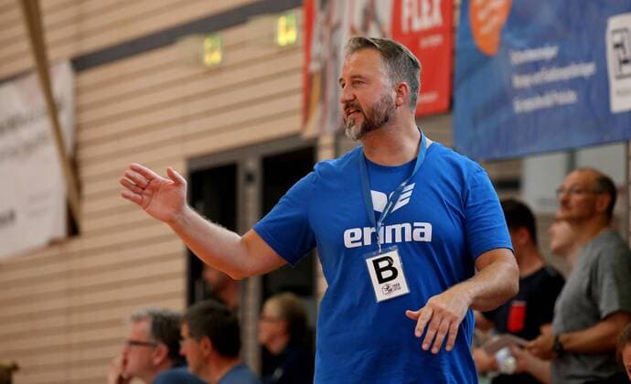 20 07 2018 Germany Ludwigsburg Handball Bundesliga Women Season 2018 2019 Test match SG BBM Bietigheim vs Neckarsulmer Sportunion NSU Coach Pascal Morgant