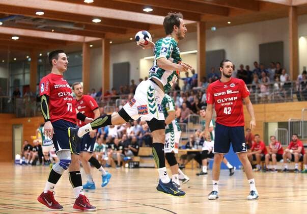 BAU 20 7 2018 Leinfelden Echterdingen Handball FRESH ON Göppingen vs SG BBM Bietigheim Marrco Rentschler Göppingen above