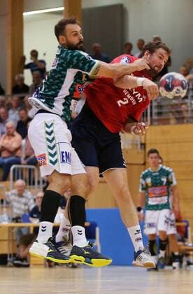 BAU 20 7 2018 Leinfelden Echterdingen Handball FRISCH ON Göppingen vs SG BBM Bietigheim by Tim Kneule Göppingen Robin Haller BBM