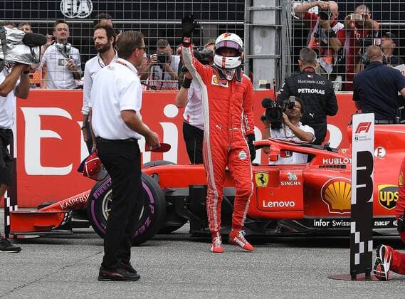 21 07 2018 xpsx Formula 1 Grand Prix of Germany Grand Prix of Germany Qualifying 2018 emspor v l Sebastian Vettel Ferrari Scuderia Ferrari cheers over the pole Hockenheim