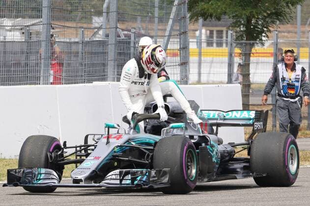 xekx 20 07 22 07 2018 FIA Formula 1 Championship Formula One Grand Prix Germany 2018 In the picture outage Lewis Hamilton GB 44 Mercedes AMG Petronas Motorsport in qualifying Hockenheim Germany eel-fotografie Eberhard Krieger