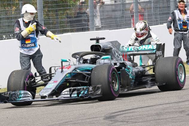 xekx 20 07 22 07 2018 FIA Formula 1 Championship Formula One Grand Prix Germany 2018 In the picture outage Lewis Hamilton GB 44 Mercedes AMG Petronas Motorsport in qualifying Hockenheim Germany eel-fotografie Eberhard Krieger
