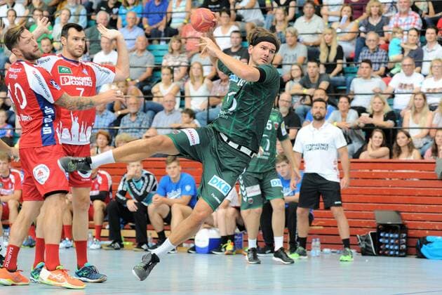 Erik Schmidt Fuechse Berlin 28 Handball Mens Preparatory Tournament Esslinger Markplatzturniers Final 21 07 2018 Photo TBaur Eibner Fuechse Berlin vs. TBV Lemgo Esslingen Copyright: xEIBNER TobiasxBaurx EP_TBR