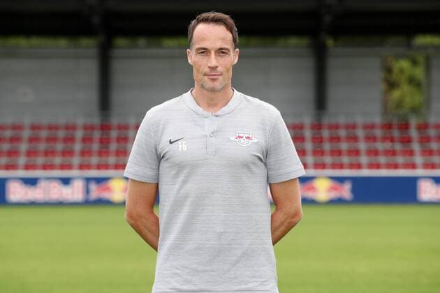 RB Leipzig Football Season 2018 19 Goalkeeping coach Frederik Gößling Goessling RasenBallsport Leipzig Soccer 1 Bundesliga Portrait date 2018 2019 Leipzig 21 07 2018