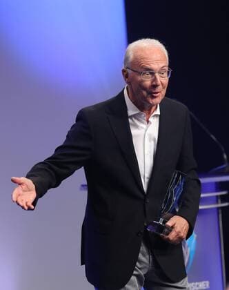 Franz Beckenbauer is awarded Sportsman of the Year by Franz Beckenbauer Franz Beckenbauer is awarded Sportsman of the Century Franz Beckenbauer wins the Bavarian Sports Award Münchdn Bayern Germany BMW Welt