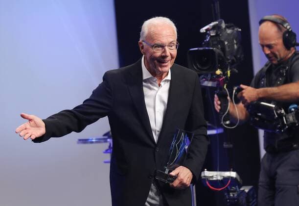 Franz Beckenbauer is awarded Sportsman of the Year by Franz Beckenbauer Franz Beckenbauer is awarded Sportsman of the Century Franz Beckenbauer wins the Bavarian Sports Award Münchdn Bayern Germany BMW Welt