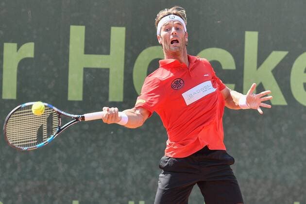 GER 1 Tennis Point Bundesliga Men Badwerk Gladbacher HTC vs HTC Blue White Krefeld e V 22 07 2018 Badwerk Gladbacher HTC GER 1 TP BL Badwerk Gladbacher HTC vs HTC Blue White Krefeld e V in the picture Gimeno Traver Daniel ESP at the forehand shot nph Mauelshagen nph00321