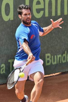 GER 1 Tennis Point Bundesliga Men Badwerk Gladbacher HTC vs HTC Blue White Krefeld e V 22 07 2018 Badwerk Gladbacher HTC GER 1 TP BL Badwerk Gladbacher HTC vs HTC Blue White Krefeld e V pictured Gaio Federico ITA on forehand strike nph Mauelshagen nph00321