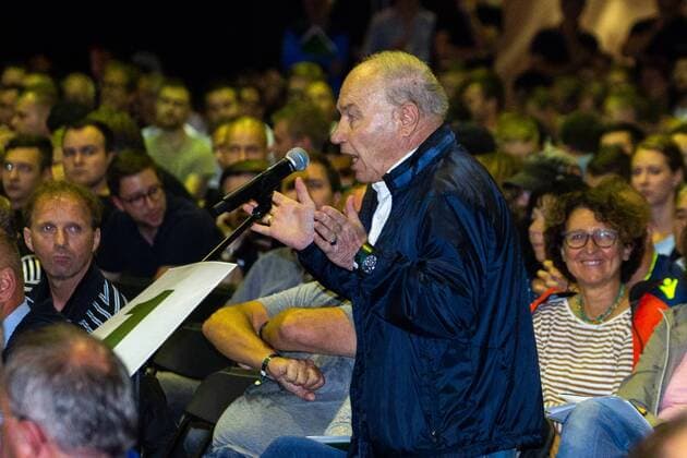 Speech Karsten WETTBERG formerly TSV 1860 Trainer TSV 1860 Muenchen Membership Meeting on 22 07 2018 in Munich C U L T U R H L L E S E S T H Germany x20180722_156x