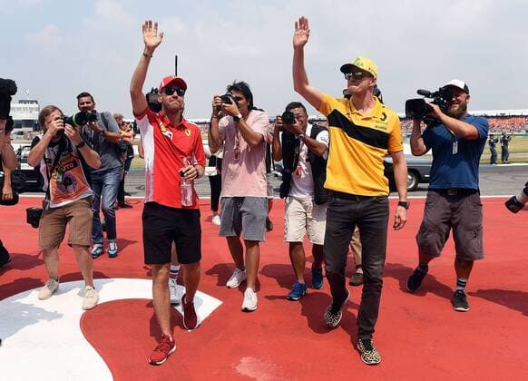 22 07 2018 xpsx Formula 1 FIA Grand Prix of Germany race 2018 emspor v l Driver parade Sebastian Vettel Ferrari Scuderia Ferrari Nico Hulkenberg Renault Hockenheim