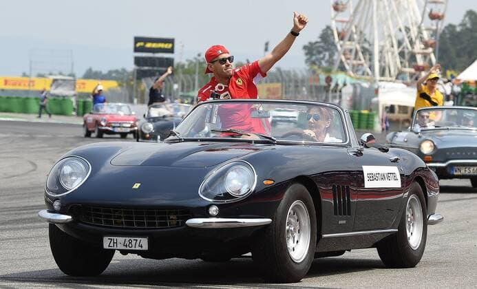 22 07 2018 xpsx Formula 1 FIA Grand Prix of Germany race 2018 emspor v l Sebastian Vettel Ferrari Scuderia Ferrari driver parade Hockenheim