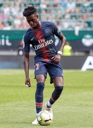 21 07 2018 Woerthersee Stadion Klagenfurt AUT Friendly Match FC Bayern Muenchen vs. Paris Saint Germain im Bild Timothy Weah PSG Timothy Weah PSG during the Friendly Football match between Bayern Munich and Paris Saint Germain at the Woerthersee Stadium in Klagenfurt Austria on 2018 07 21 Klagenfurt  EX_GRO