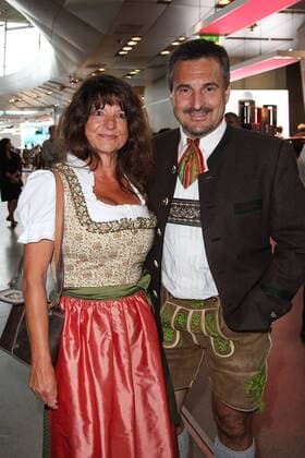 Georg Schorsch Hackl with girlfriend Kornelia Koller Bavarian Sports Award 2018 in the BMW World in Munich on 21 07 2018