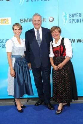 Magdalena Neuner Joachim Herrmann Rosi Mittermaier Bavarian Sports Award 2018 in the BMW World in Munich on 21 07 2018