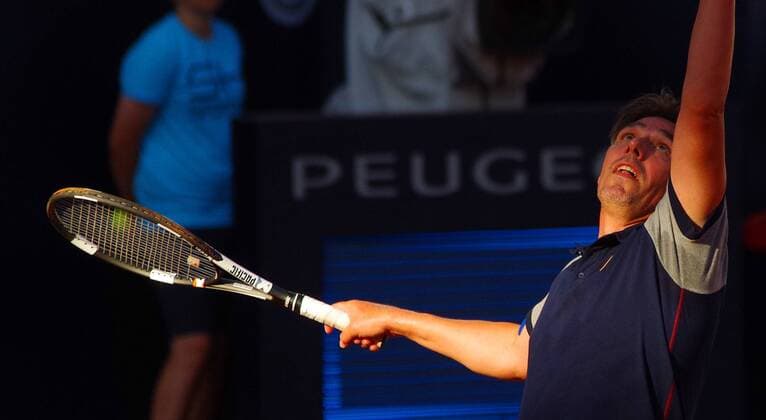 Ex tennis pro Michael Stich at Legend match at Rothenbaum in Hamburg against John McEnroe
