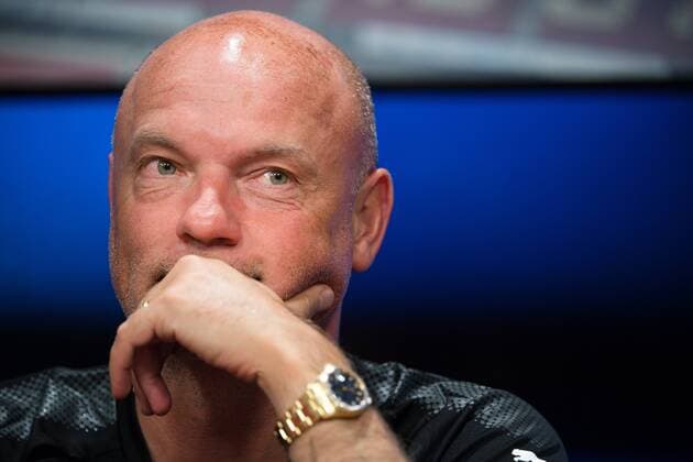 180723 head coach Uwe Rösler or Malmö FF during a press conference and practice ahead the UEFA Champions League qualifying match between Cluj and Malmö FF on July 23, 2018 in Cluj Photo Ludvig Thunman BILDBYR N code LT 35508  Copyright: LUDVIGxTHUNMAN BB180723LT048