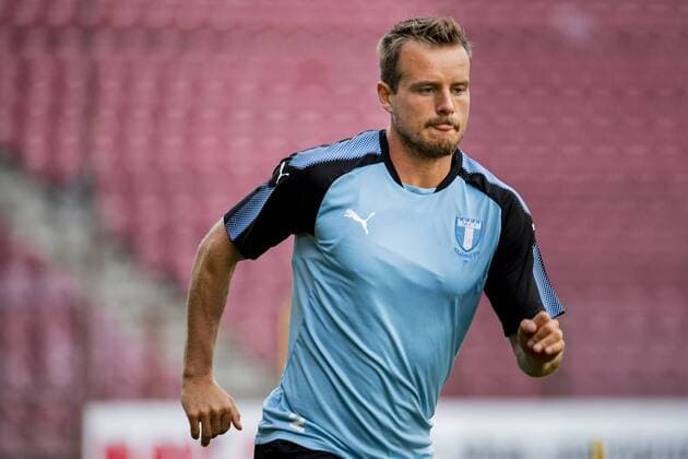 180723 Eric Larsson of Malmö FF during a press conference and practice ahead the UEFA Champions League qualifying match between Cluj and Malmö FF on July 23, 2018 in Cluj Photo Ludvig Thunman BILDBYR N code LT 35508  Copyright: LUDVIGxTHUNMAN BB180723LT077
