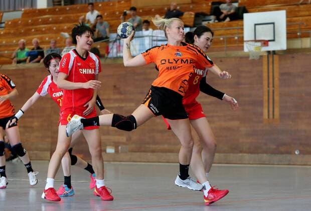 BAU 23 07 2018 Bietigheim Handball Women SG BBM Bietigheim vs National Team China front Antje Lauenroth BBM