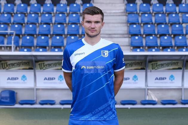 Björn Rother 1 FC Magdeburg 2 BL PortraÌttermin 2018 2019 official photo opportunity 1 FC Magdeburg at the MDCC Arena in Magdeburg Portrait Portrait Germany Football Mann Maenner GER 23 07 2018