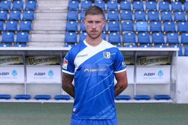 Philip Türpitz 1 FC Magdeburg 2 BL PortraÌttermin 2018 2019 official photo opportunity 1 FC Magdeburg at the MDCC Arena in Magdeburg Portrait Portrait Germany Football Mann Manner GER 23 07 2018