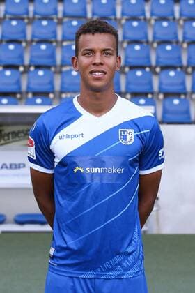 Marcel Costly 1 FC Magdeburg 2 BL PortraÌttermin 2018 2019 official photo opportunity 1 FC Magdeburg in the MDCC Arena in Magdeburg Portrait Portrait Germany Football Mann Maenner GER 23 07 2018