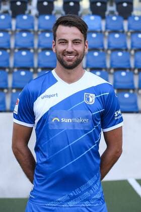 Christian Beck 1 FC Magdeburg 2 BL PortraÌttermin 2018 2019 Official Photo Session 1 FC Magdeburg at the MDCC Arena in Magdeburg Portrait Portrait Germany Football Mann Maenner GER 23 07 2018