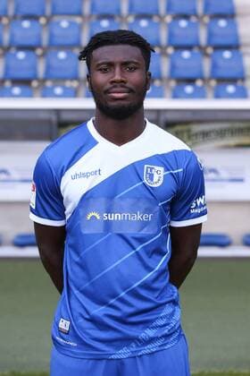 Manfred Osei Kwadwo 1 FC Magdeburg 2 BL PortraÌttermin 2018 2019 official photo opportunity 1 FC Magdeburg at the MDCC Arena in Magdeburg Portrait Portrait Germany Football Mann Maenner GER 23 07 2018