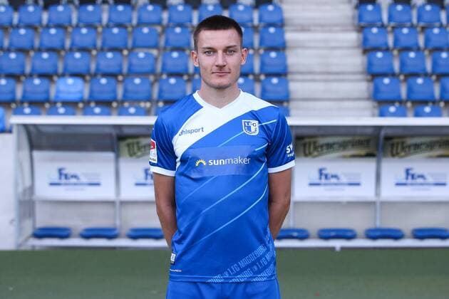 Charles Elie Laprevotte 1 FC Magdeburg 2 BL PortraÌttermin 2018 2019 Official Photo Session 1 FC Magdeburg at the MDCC Arena in Magdeburg Portrait Portrait Germany Football Mann Maenner GER 23 07 2018