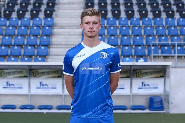 Philipp Harant 1 FC Magdeburg 2 BL PortraÌttermin 2018 2019 Official Photo Session 1 FC Magdeburg at the MDCC Arena in Magdeburg Portrait Portrait Germany Football Mann Maenner GER 23 07 2018