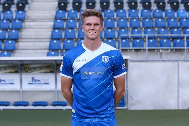 Marius Bülter 1 FC Magdeburg 2 BL PortraÌttermin 2018 2019 official photo opportunity 1 FC Magdeburg at the MDCC Arena in Magdeburg Portrait Portrait Germany Football Mann Manner GER 23 07 2018