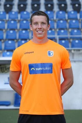Goalkeeper Alexander Brunst 1 FC Magdeburg 2 BL PortraÌttermin 2018 2019 official photo opportunity 1 FC Magdeburg in the MDCC Arena in Magdeburg Portrait Portrait Germany Football Mann Maenner GER 23 07 2018