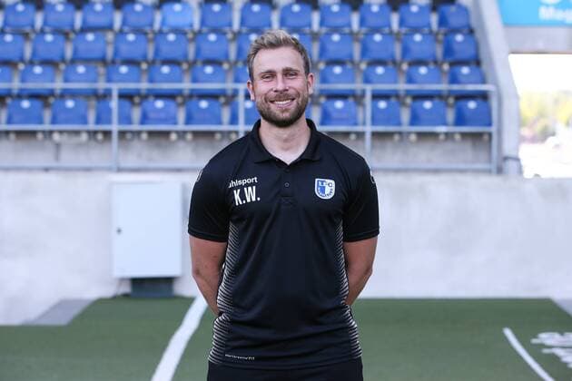 Videoanalyst Kevin Waliczek 1 FC Magdeburg 2 BL PortraÌttermin 2018 2019 official photo opportunity 1 FC Magdeburg at the MDCC Arena in Magdeburg Portrait Portrait Germany Football Mann Maenner GER 23 07 2018